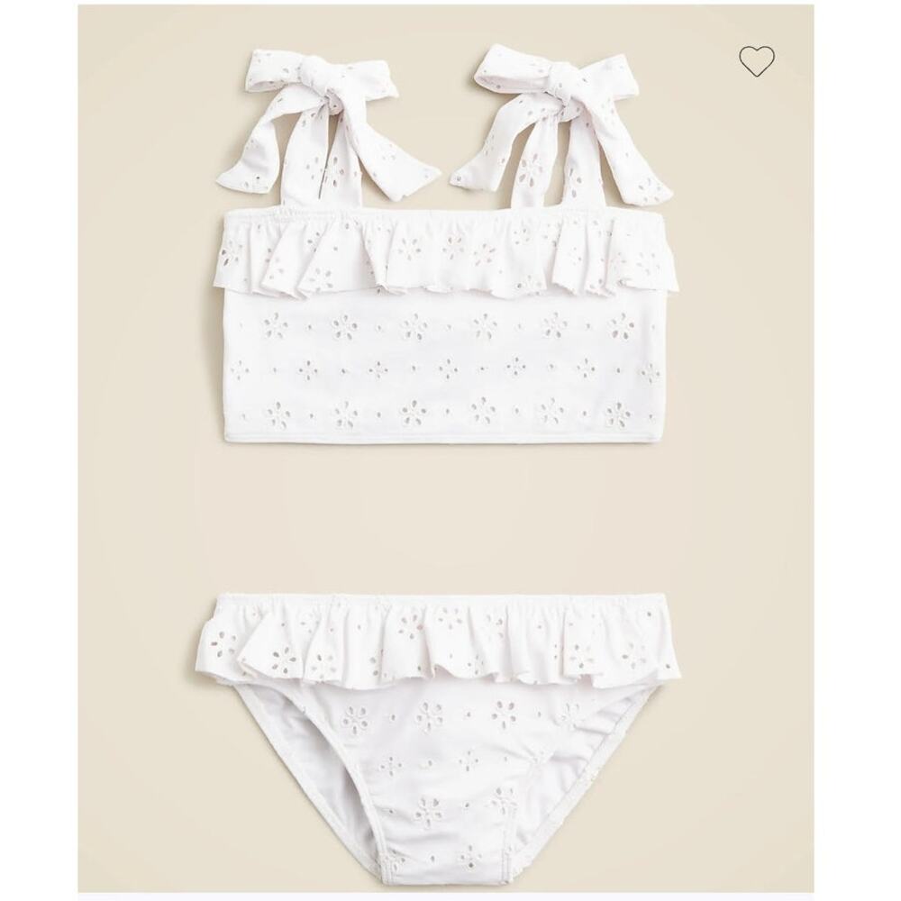 NWT Crewcuts Minnow White Eyelet Girls Bikini 10/12 *READ DESCRIPTION